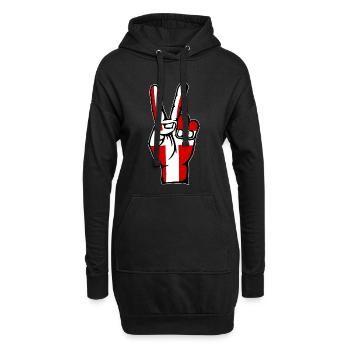 Danemark Drapeau Paix Victoire Symbole - Sweat-shirt à capuche long Femme - noir - Devant