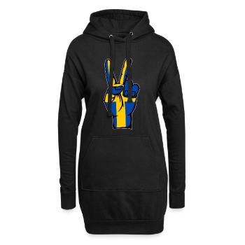 Schweden Flagge Frieden Victory Symbol - Hoodie-Kleid - Schwarz - Vorne