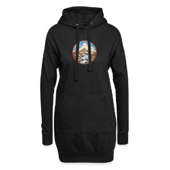 Nix wie raus - perfekt für Outdoor Fans - Hoodie-Kleid - Schwarz - Vorne