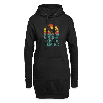Vintage Dino T-Rex Retro Dinosaur Art from 160M BC - Hoodie Dress - black - Front