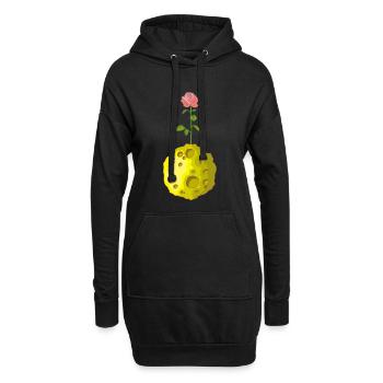 Blumiger Planet - Hoodie-Kleid - Schwarz - Vorne