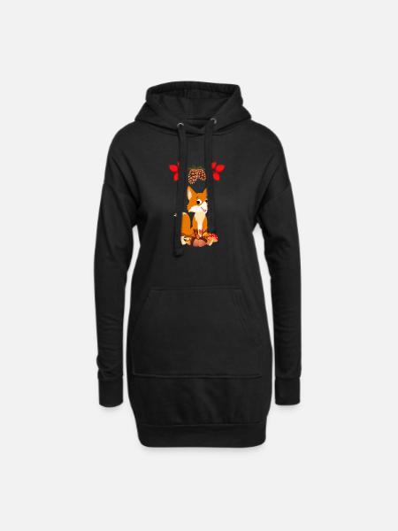 Fuchs - Hoodie-Kleid - Schwarz