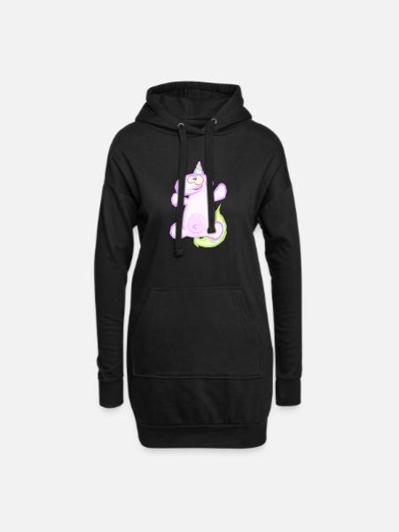 Licorne - Sweat-shirt à capuche long Femme - noir