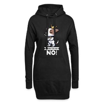 Avant de demander Jack Russel terrier Jack Russel chien - Sweat-shirt à capuche long Femme - noir - Devant