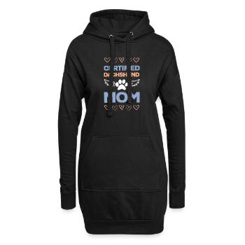 Maman teckel certifiée - Sweat-shirt à capuche long Femme - noir - Devant