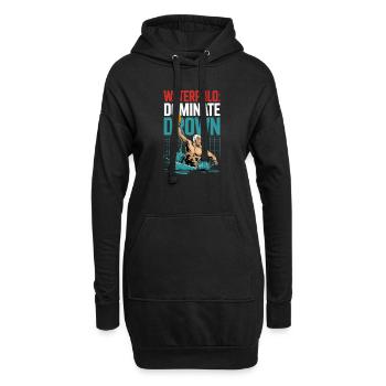 Wasserpolo: Dominate Drown Action Motiv - Hoodie-Kleid - Schwarz - Vorne