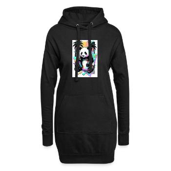 Panda - Hoodie-Kleid - Schwarz - Vorne