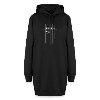 Minimal Abstrakt Muster - Hoodie-Kleid - Schwarz - Vorne - AI Model Female 172 light (172cm)