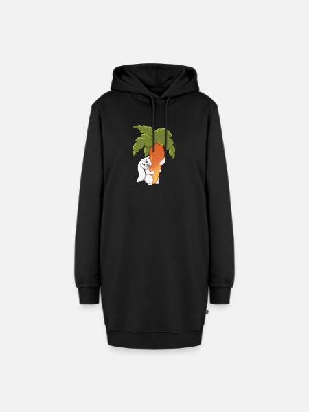 Hase karotte möhre kuscheln häschen süß kaninchen - Hoodie-Kleid - Schwarz