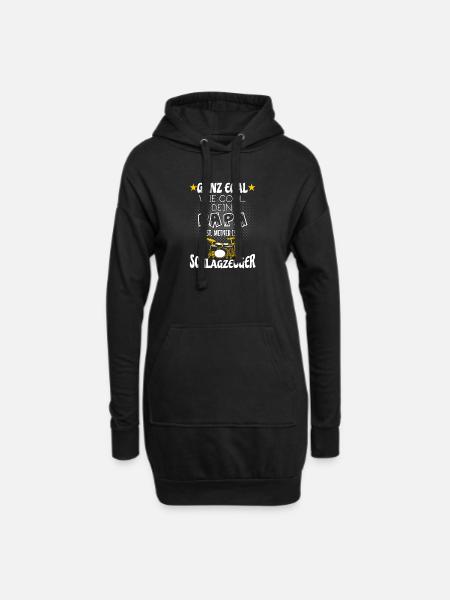 Mein Papa ist Schlagzeuger - Hoodie-Kleid - Schwarz
