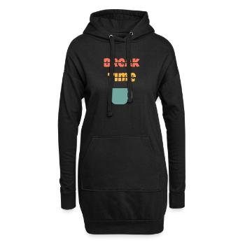 Break time / Pause - Sweat-shirt à capuche long Femme - noir - Devant