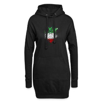 Femme Vie Liberté, Oiseaux,Iran,Drapeau - Sweat-shirt à capuche long Femme - noir - Devant
