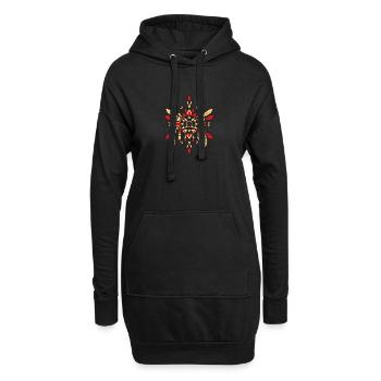 Geometrisches Mandala des Stammes der amerikanischen Ureinwohner - Hoodie-Kleid - Schwarz - Vorne