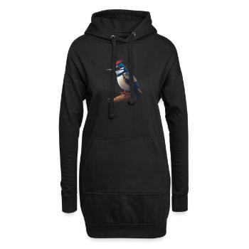 Grand pic tacheté - Sweat-shirt à capuche long Femme - noir - Devant