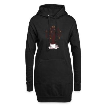coffee tree - Hoodie-Kleid - Schwarz - Vorne