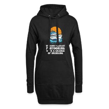 Weekend Forecast Pontooning With A Chance Of - Hoodie-Kleid - Schwarz - Vorne
