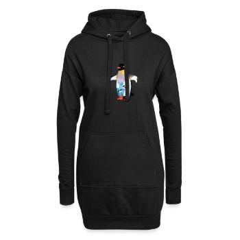 Pinguin Penguin Gift - Hoodie-Kleid - Schwarz - Vorne