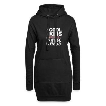 CHESS PLAYER CHESSBOARD CHESS GAME BOARD GAME GIFT - Sweat-shirt à capuche long Femme - noir - Devant