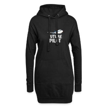 Pilote Aviation Avion Ligne Futurs Pilotes - Sweat-shirt à capuche long Femme - noir - Devant