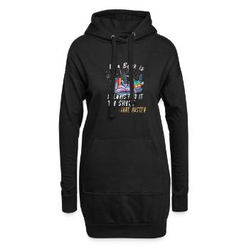 Lecteur de livre Lisant de la littérature Citations de Jane Austen - Sweat-shirt à capuche long Femme - noir - Devant