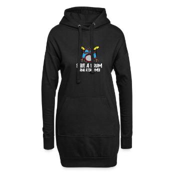 Batteur Batterie Musique Batterie Batterie - Sweat-shirt à capuche long Femme - noir - Devant