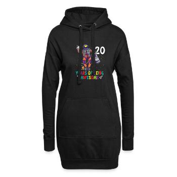 20e anniversaire Astronaute Astronomie Système solaire - Sweat-shirt à capuche long Femme - noir - Devant