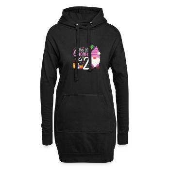 Ce petit gnome est 2 filles d’anniversaire - Sweat-shirt à capuche long Femme - noir - Devant