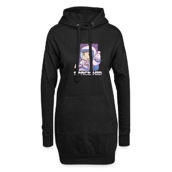 Astronaute Astronomie Système Solaire Espace Enfants - Sweat-shirt à capuche long Femme - noir - Devant