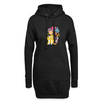 Astronaute Astronomie Système Solaire Espace Enfants - Sweat-shirt à capuche long Femme - noir - Devant