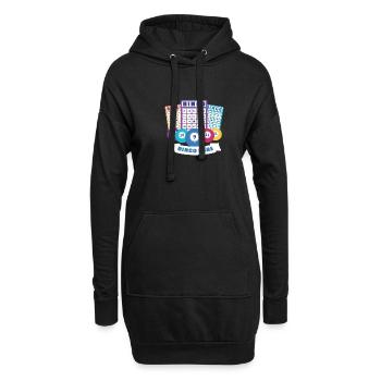 Bingo Jeu de cartes Grand-mère Bingo Joueur Bingo Cartes - Sweat-shirt à capuche long Femme - noir - Devant