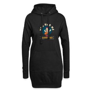 Chicken Wings Wing Hot Cooked Chicken Fast Food - Hoodie-Kleid - Schwarz - Vorne