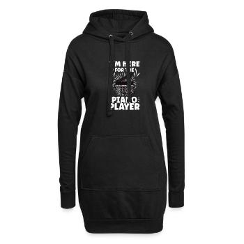 Pianiste Funny Piano Keyboard - Sweat-shirt à capuche long Femme - noir - Devant