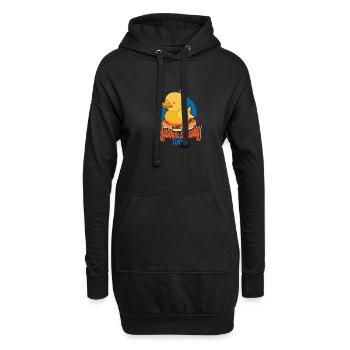 Gummiente Gummienten Entenliebhaber Badezimmer - Hoodie-Kleid - Schwarz - Vorne