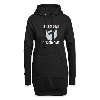 Gray Beard Wearer Bearded Hipster Full Grown Gray - Hoodie Dress - black - Front