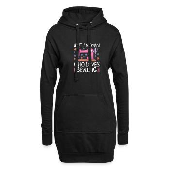 Machine à coudre Drôle de couture Couture Fan de couture Hobby - Sweat-shirt à capuche long Femme - noir - Devant