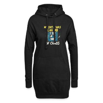 Floppy Disk Retro Tech Nostalgia Old School - Hoodie-Kleid - Schwarz - Vorne