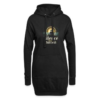 Morgenroutine, Wellness-gewohnheiten, Produktiver - Hoodie-Kleid - Schwarz - Vorne