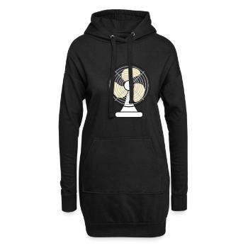 Ventilator Hitze Sommer - Hoodie-Kleid - Schwarz - Vorne