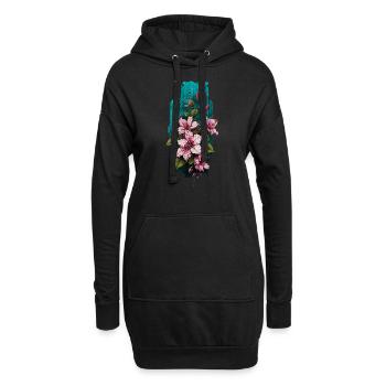 Asiatische Lilienblüten: Die Pracht der Natur - Hoodie-Kleid - Schwarz - Vorne
