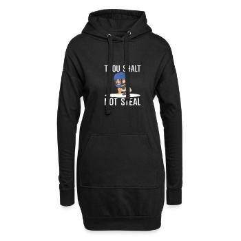 Du sollst nicht stehlen - Hoodie-Kleid - Schwarz - Vorne