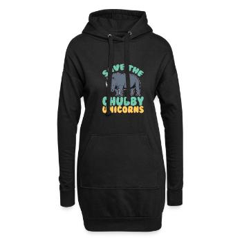 Save The Chubby Unicorns - Hoodie Dress - black - Front