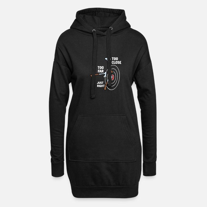 Zu nah zu weit genau richtig Axtwerfen - Hoodie-Kleid - Schwarz