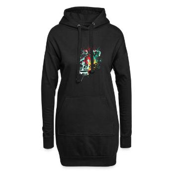 Splash skater Skateboard - Hoodie-Kleid - Schwarz - Vorne