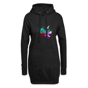 Splash art Dinosaur Triceratops head - Hoodie-Kleid - Schwarz - Vorne