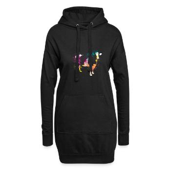 Colerfull Splash Art Farm animals cow - Hoodie-Kleid - Schwarz - Vorne