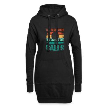 Je vais te claquer les couilles, drôle de ping-pong - Sweat-shirt à capuche long Femme - noir - Devant