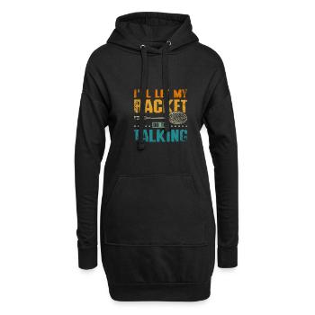 Je vais laisser ma raquette de badminton parler - Sweat-shirt à capuche long Femme - noir - Devant