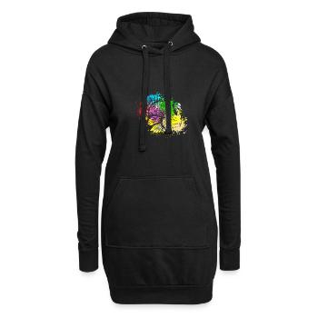 Colorful Splash Farm animals thanksgiving Turkey - Hoodie-Kleid - Schwarz - Vorne
