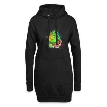 Splash Art Affe Borneo Orang Utan - Hoodie-Kleid - Schwarz - Vorne