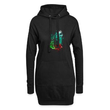 Splash Art Heulender Wolf - Hoodie-Kleid - Schwarz - Vorne